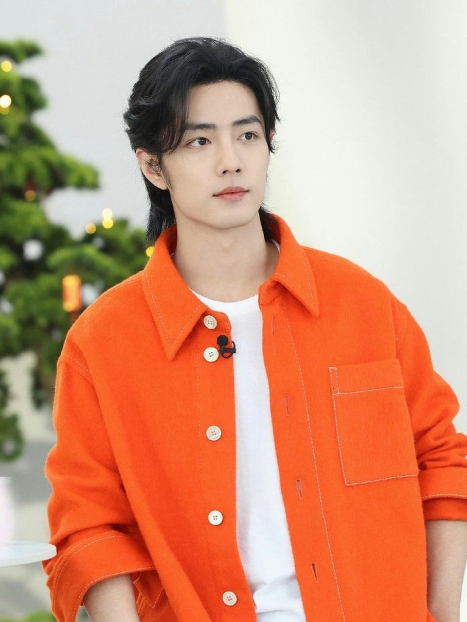 肖战橙色牛仔外套# 这一套look好有活力.