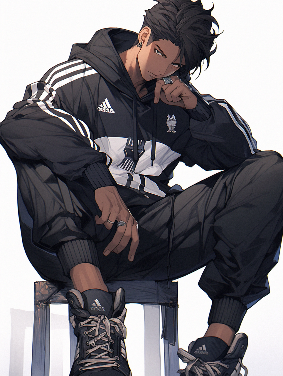 今天,让我们一起探索midjourney如何将黑皮体育生和二次元元素融合在