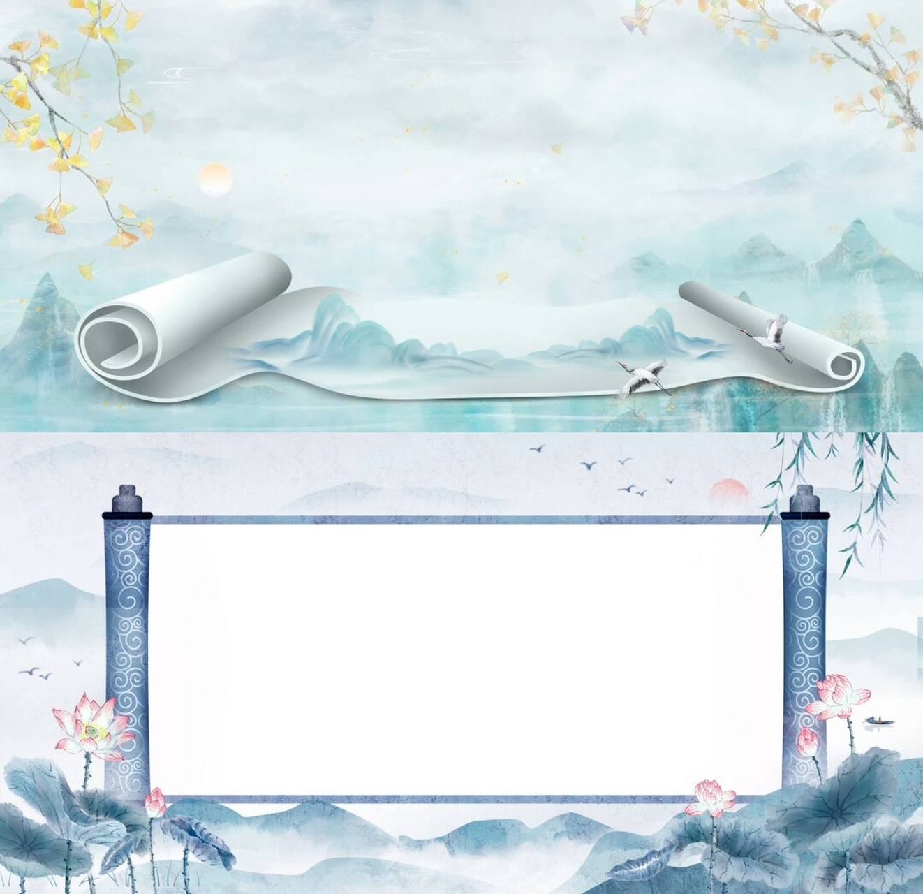 免扣素材【古风 卷轴背景】  卷轴:时间的见证者  卷轴,这古老的载体