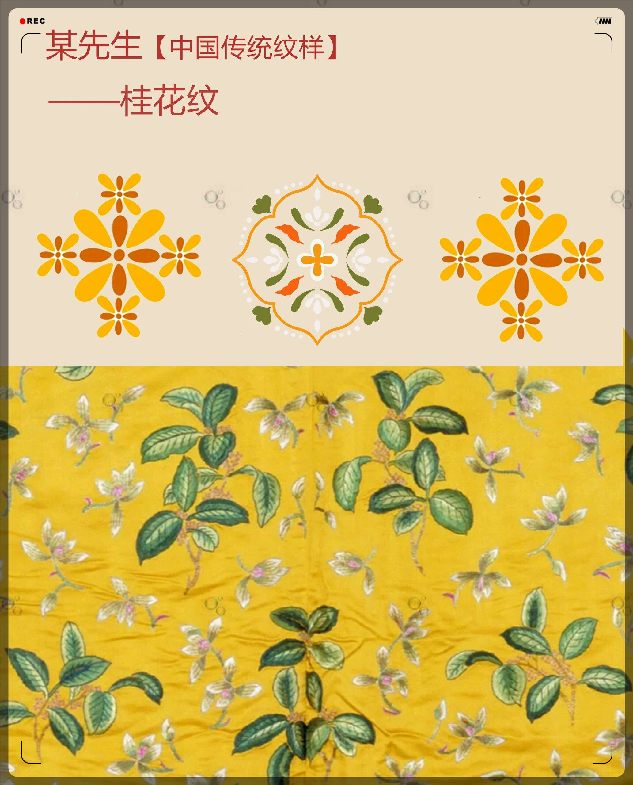 中国传统纹样——桂花纹,桂花留.@沐沐爱文化的动态