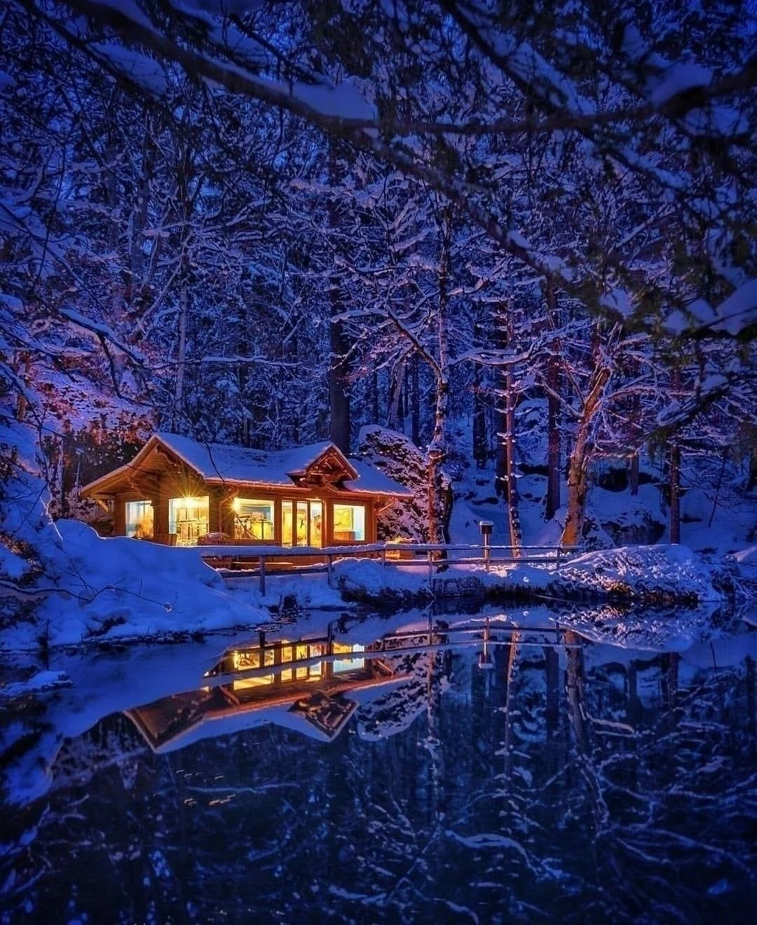 小木屋雪景图片大全图片