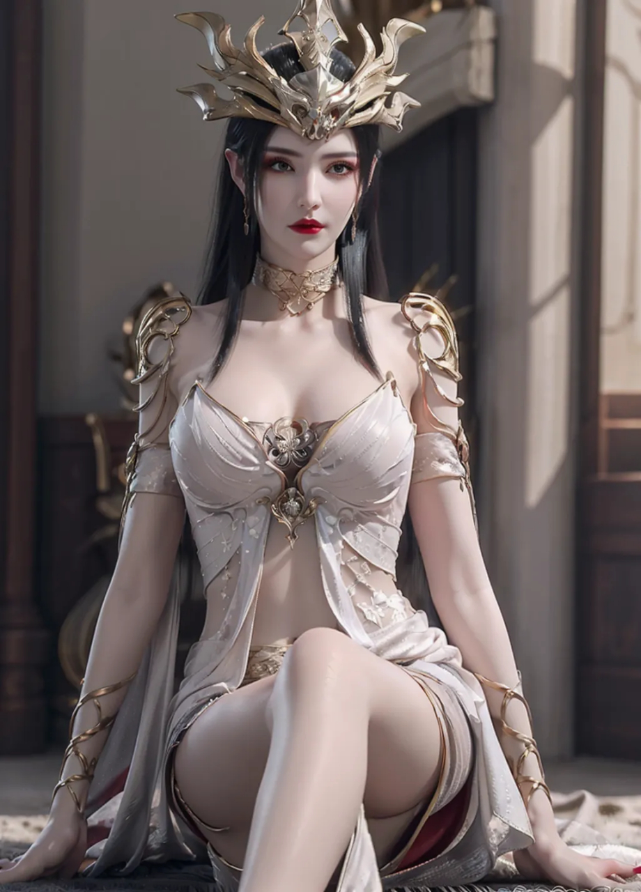美杜莎女王白色婚纱1