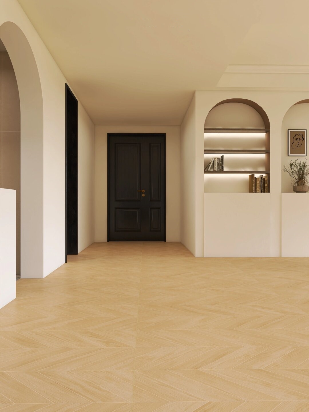 以奶油黄挥愎俏谱└愎俏仆┑奶呓畔咄计 室内过门设计图