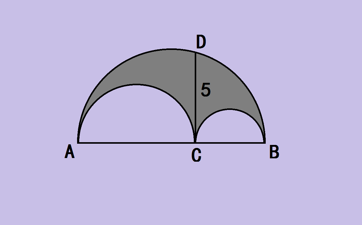 条件如图,已知以直径ab的半圆,内相切了两个小半圆,线段cd和两个