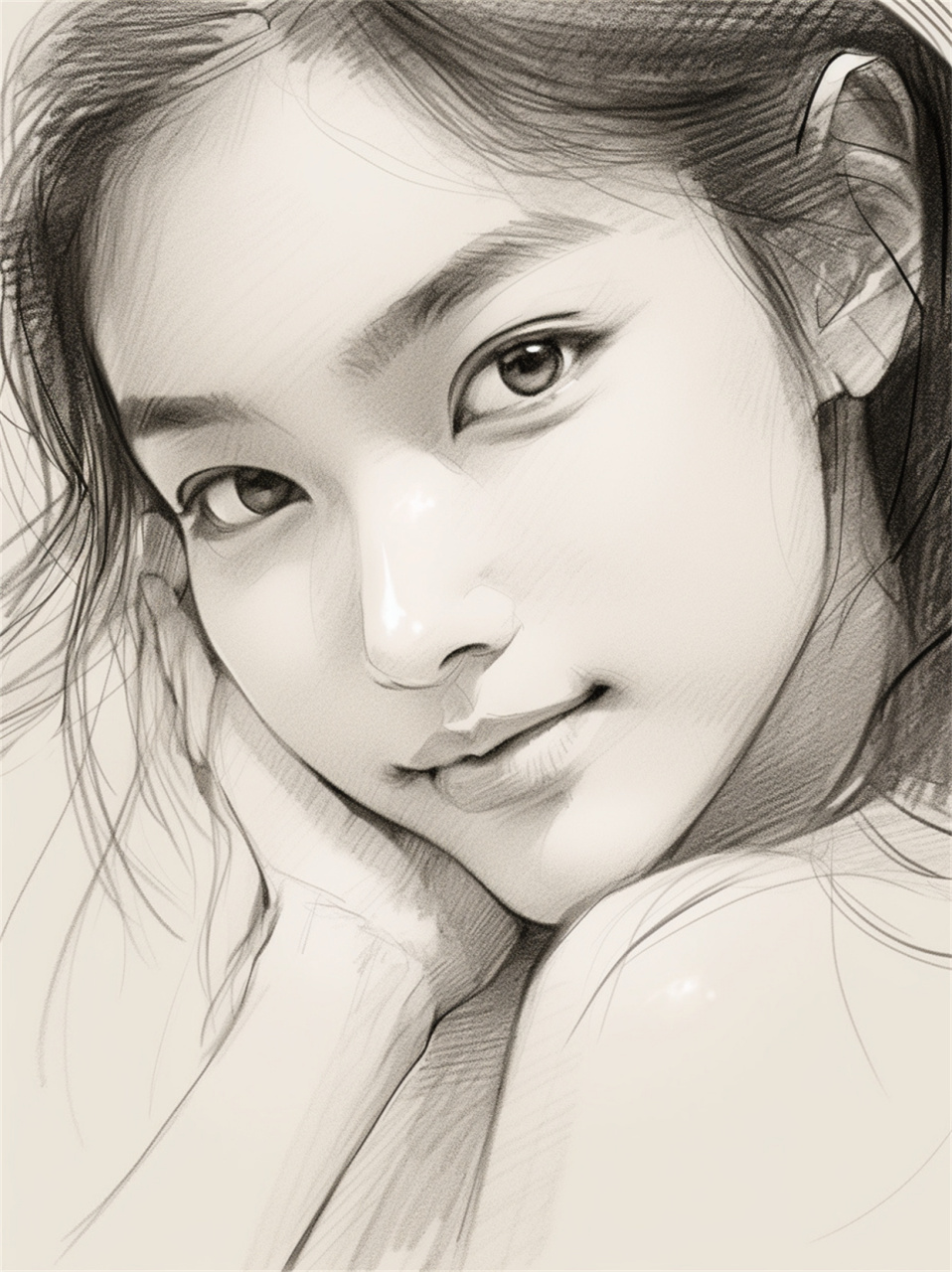 素描女生素描头像  这些女生头像素描素材非常精美,细节丰富,让人一看
