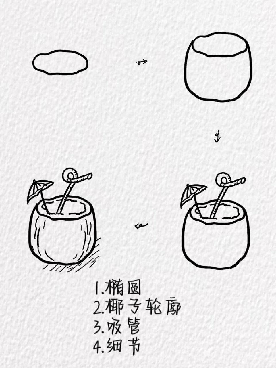 椰子简笔画教程	