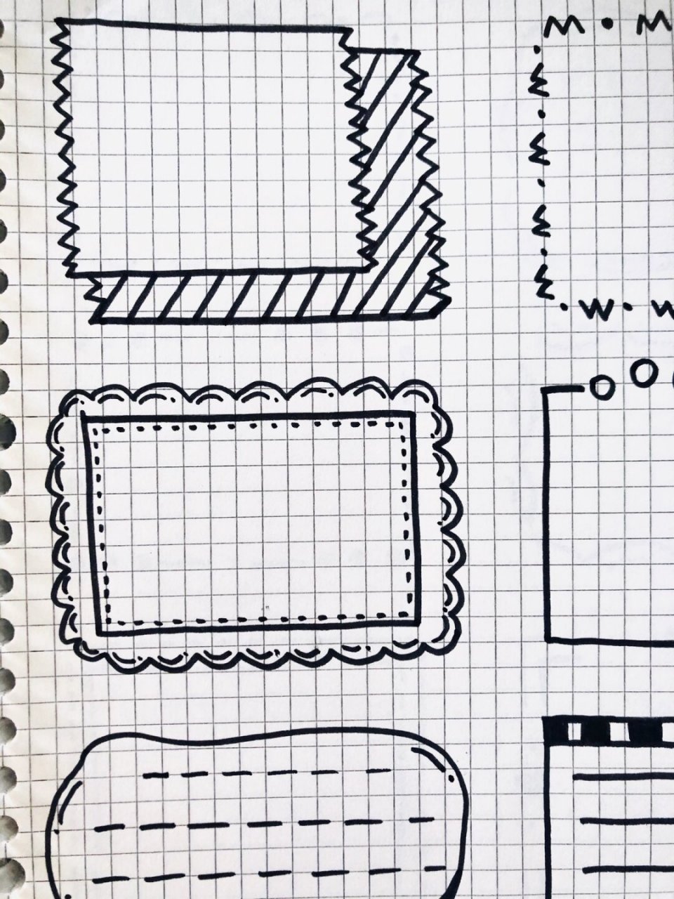 简笔画手帐边框  只需一支黑笔就能画出手帐边框,非常简单易学!