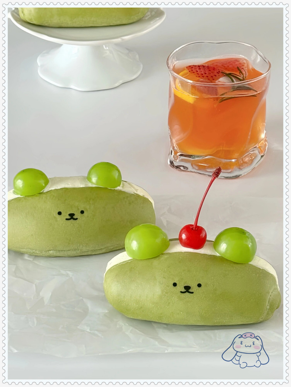 今天为大家带来圣诞版的抹茶青梅小熊奶油面包.