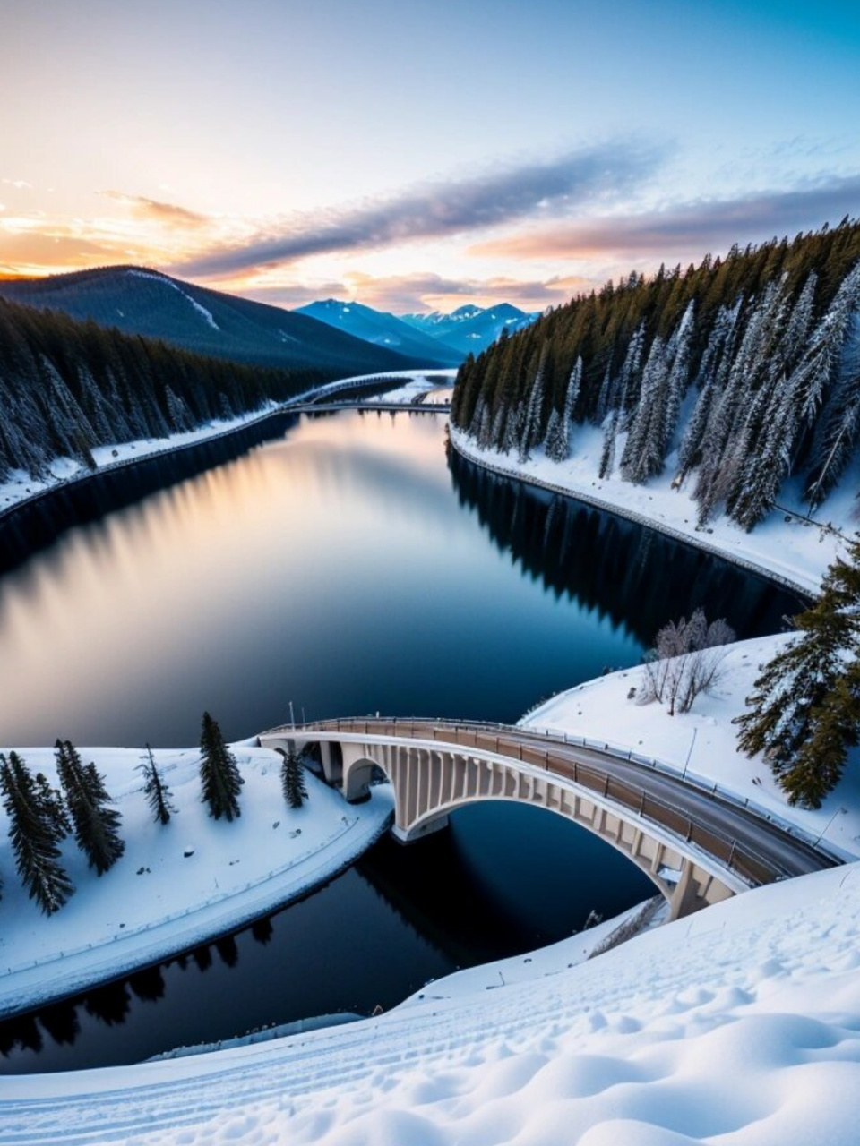 晚霞映照下的雪景美到不行	  到了年纪就是会喜欢风景