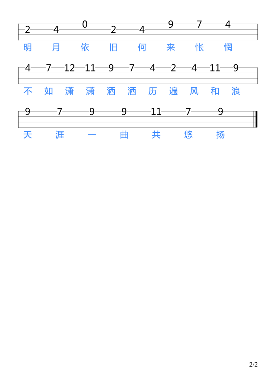 《无羁》肖战,王一博/尤克里里新手指弹谱  陌上人如玉,公子世无双.