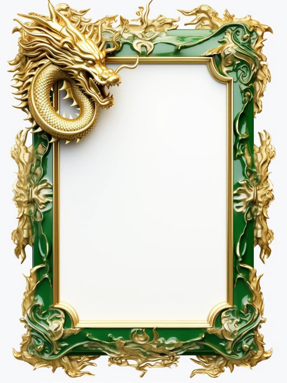 如意龙边框素材  这种边框素材还常常配以祥云,莲花等吉祥图案,使得