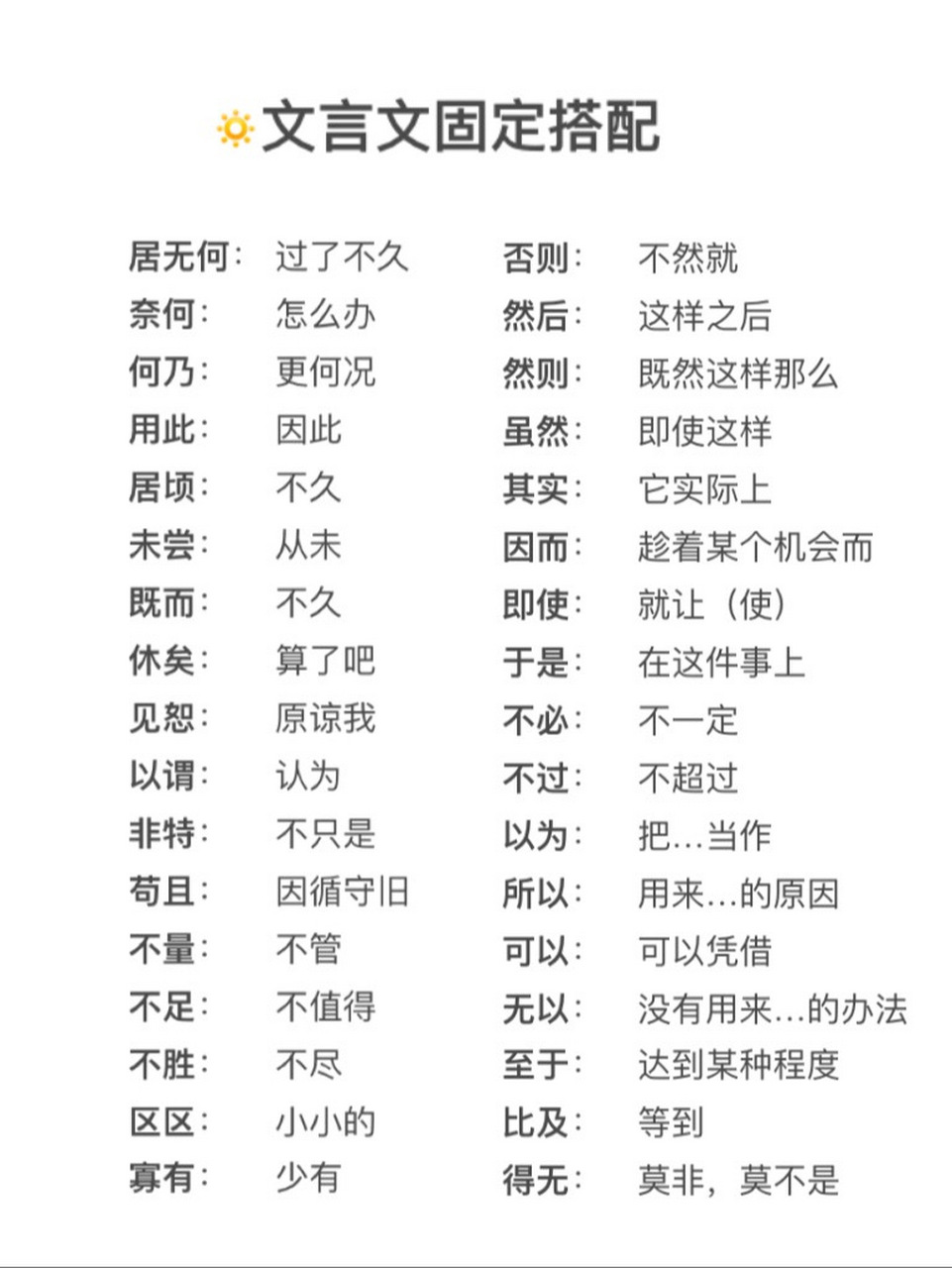 文言文之固定搭配  文言文是古代汉语的书面表达形式,具有独特的语法