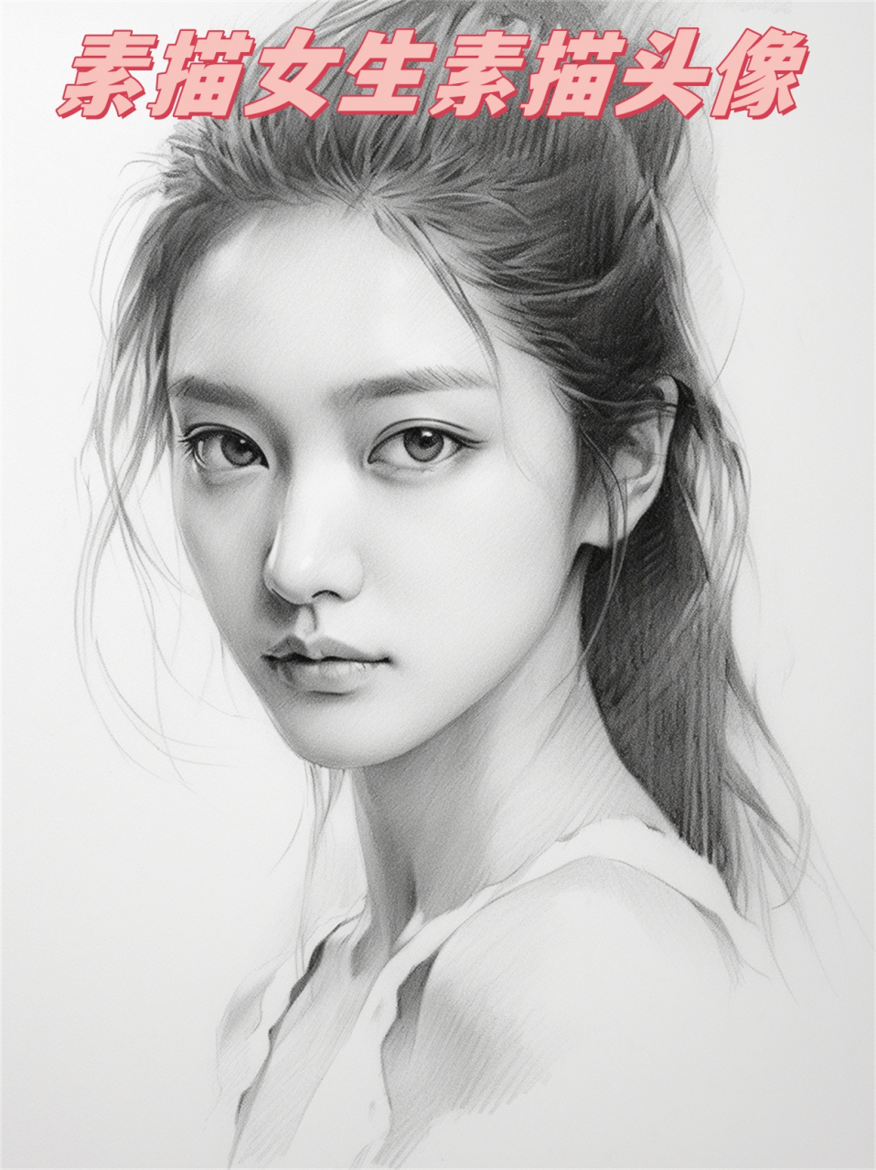 素描女生素描头像  这些女生头像素描素材非常精美,细节丰富,让人一看