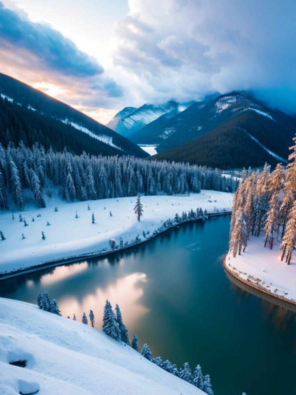 晚霞映照下的雪景美到不行	  到了年纪就是会喜欢风景