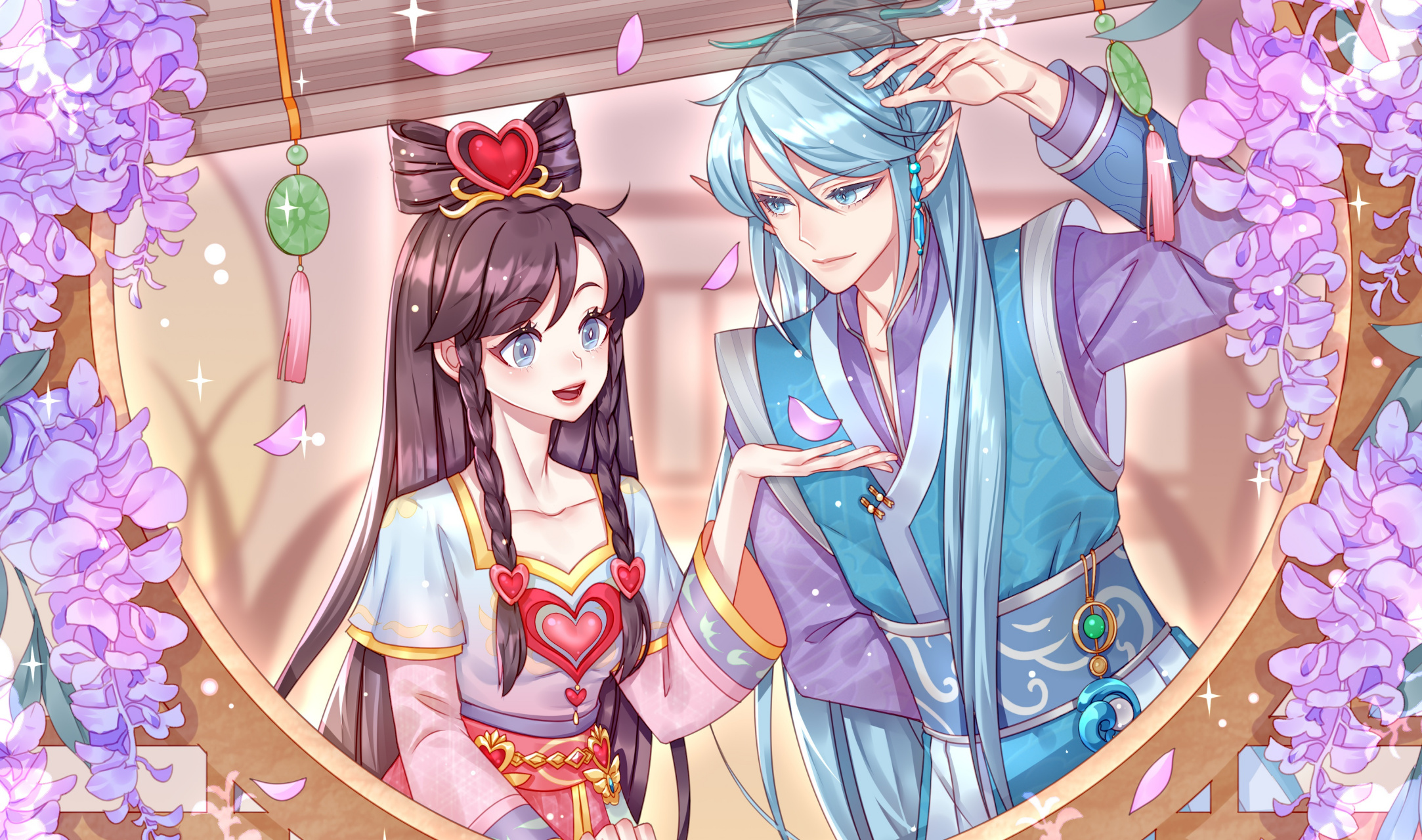 叶罗丽#叶罗丽美图壁纸,王默穿汉服撑伞,白光莹和庞尊双人舞,罗鲻