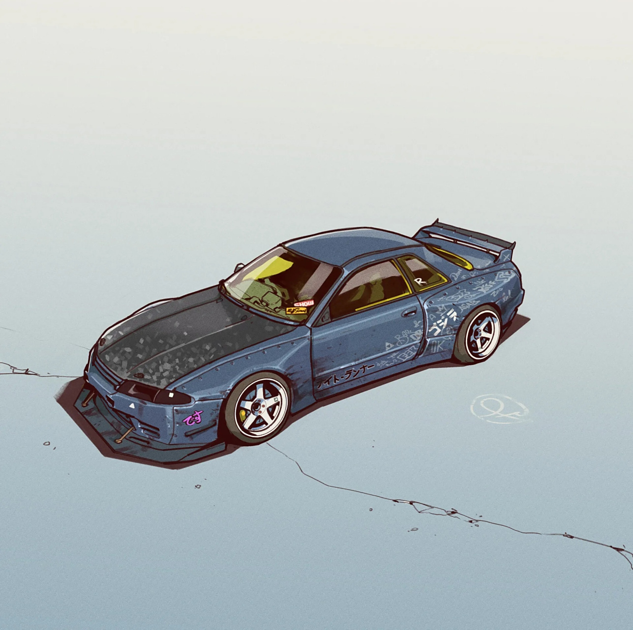 correa绘制的一组汽车插画,描绘了各种改装风格的车辆