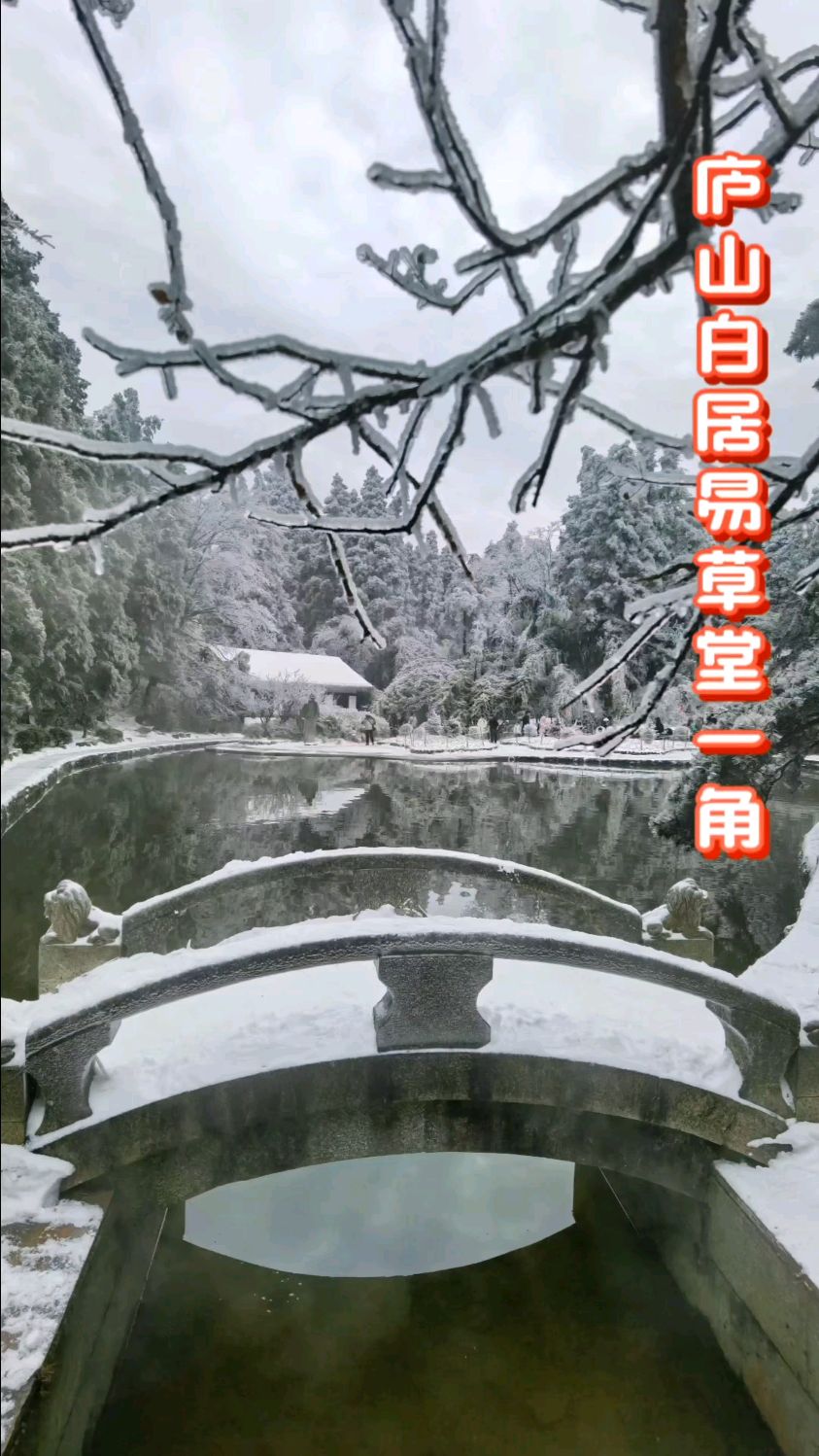 庐山花径雪景图片