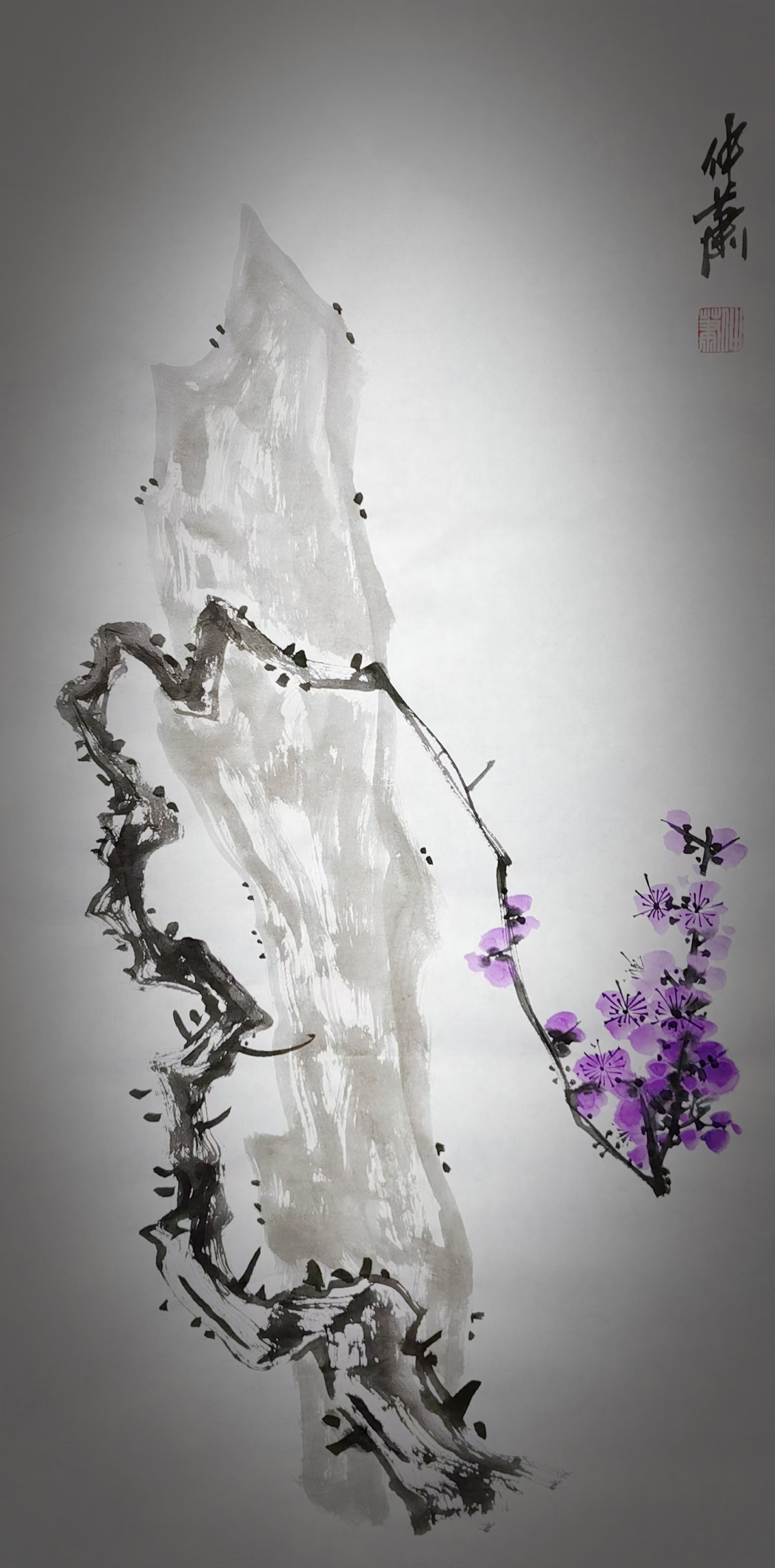 蔡仲萧作品《极简梅花小品》并附诗