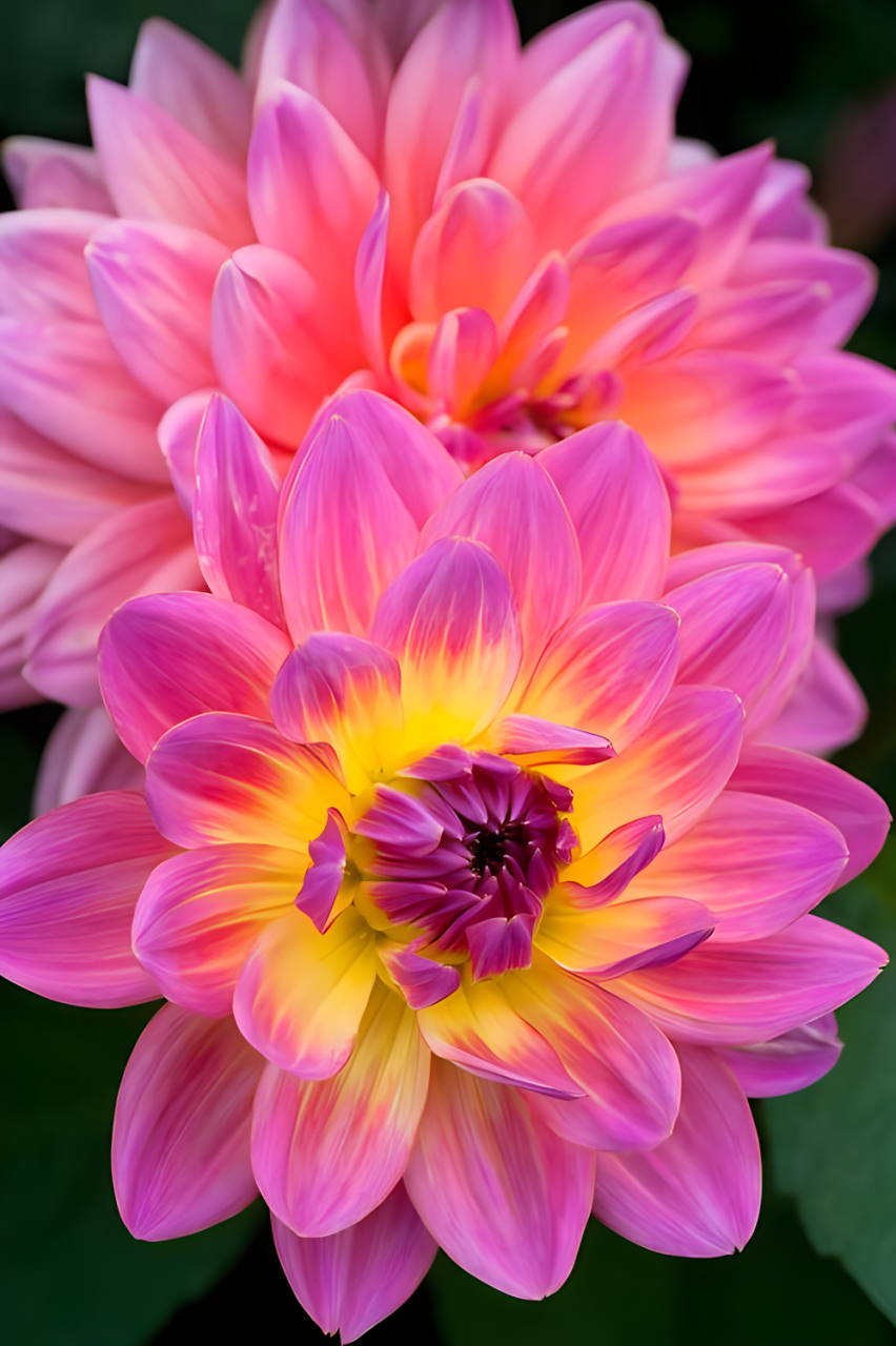 花朵壁纸,粉色大丽花的幻想与生命力