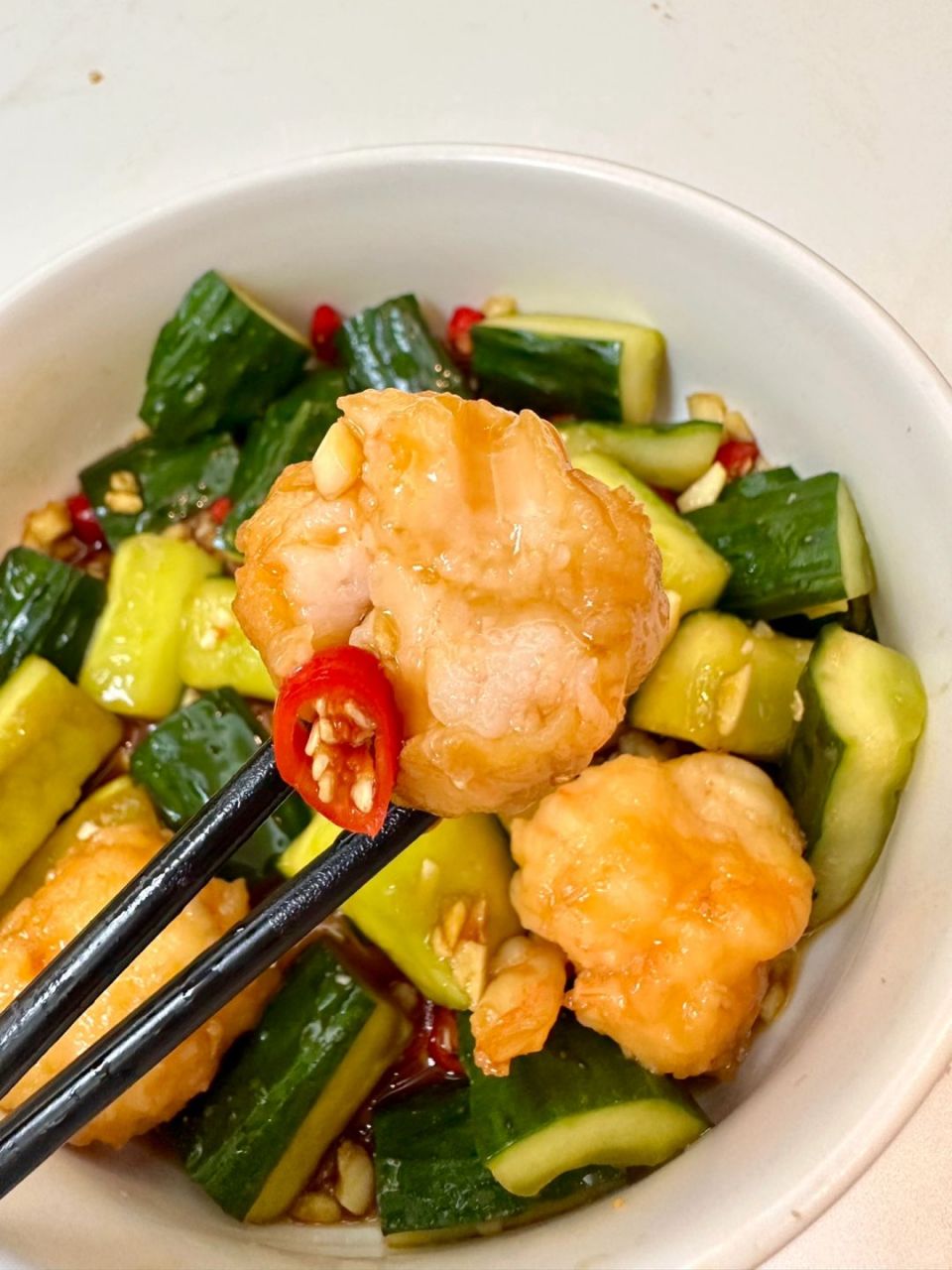 网友说的都是真的 分享巨巨好吃的虾滑拌黄瓜真的巨好吃 虾仁巨鲜美