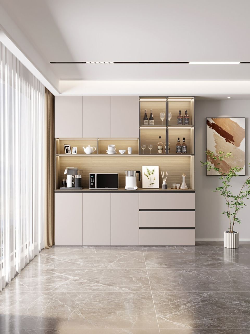 其次,在定制酒柜时,要注意材质,外观和内部结构的选择.