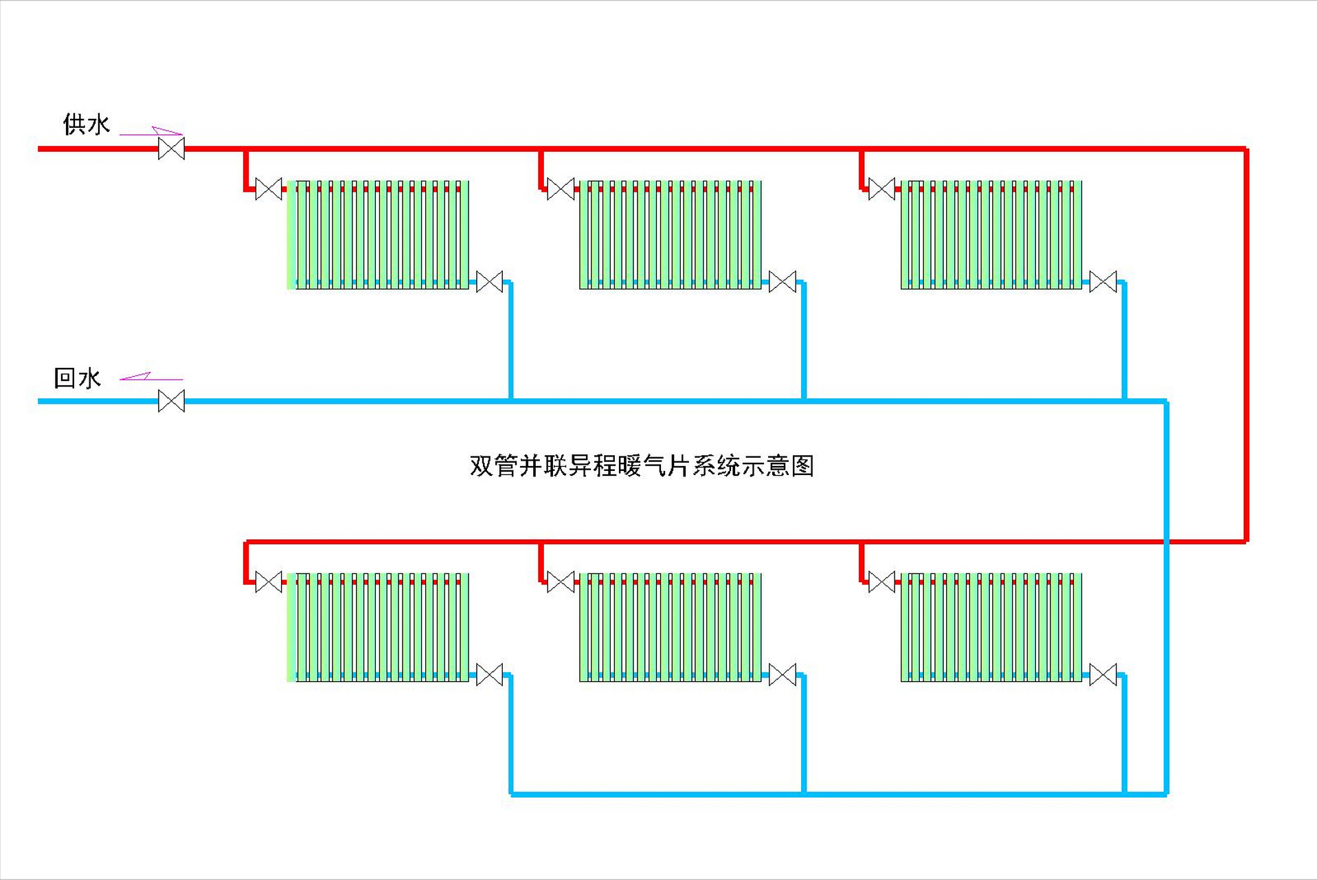 明装暖气走管施工图图片