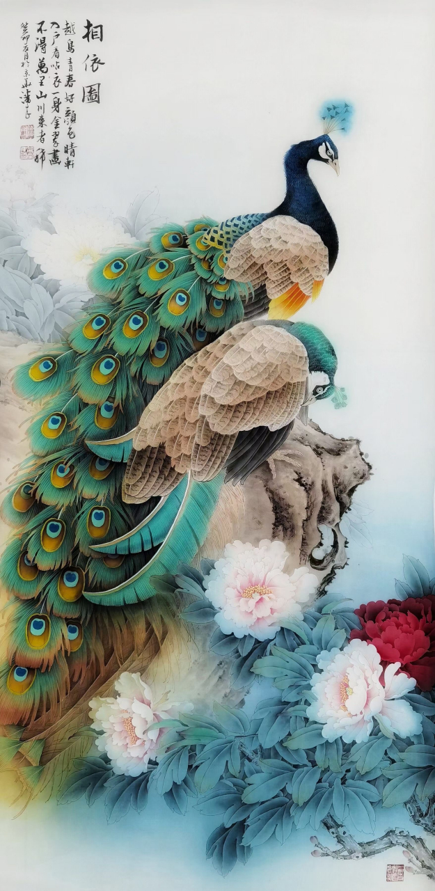 作为一位喜爱艺术的用户,我对潘文良工笔画作品《相依图》深深着迷.