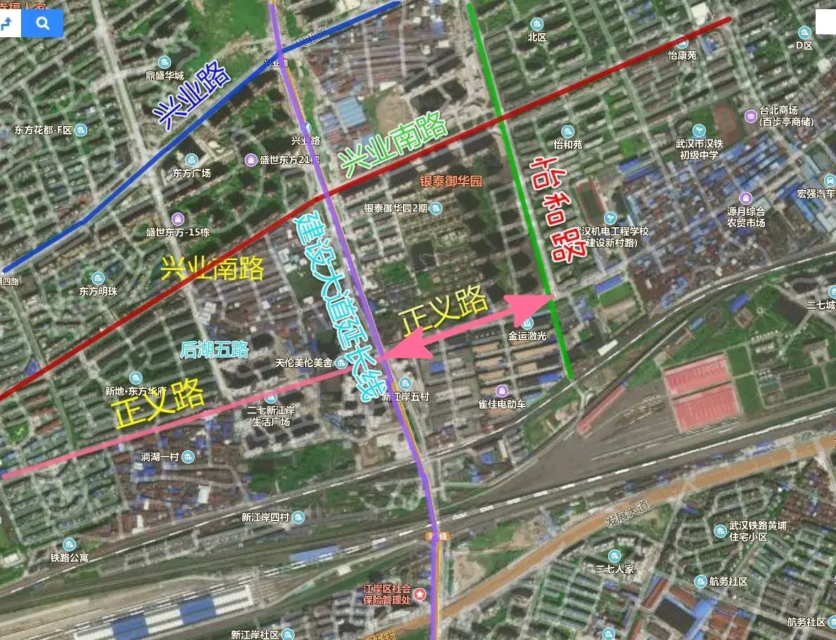 武汉建设大道北段通车已久,跨铁路高架却未实施,大家怎么看?