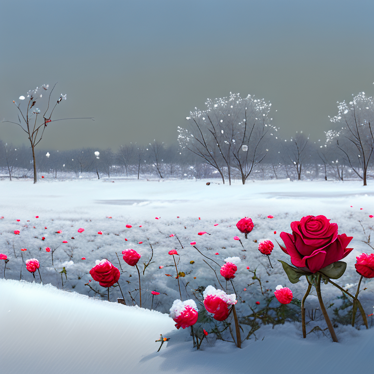 雪地玫瑰.