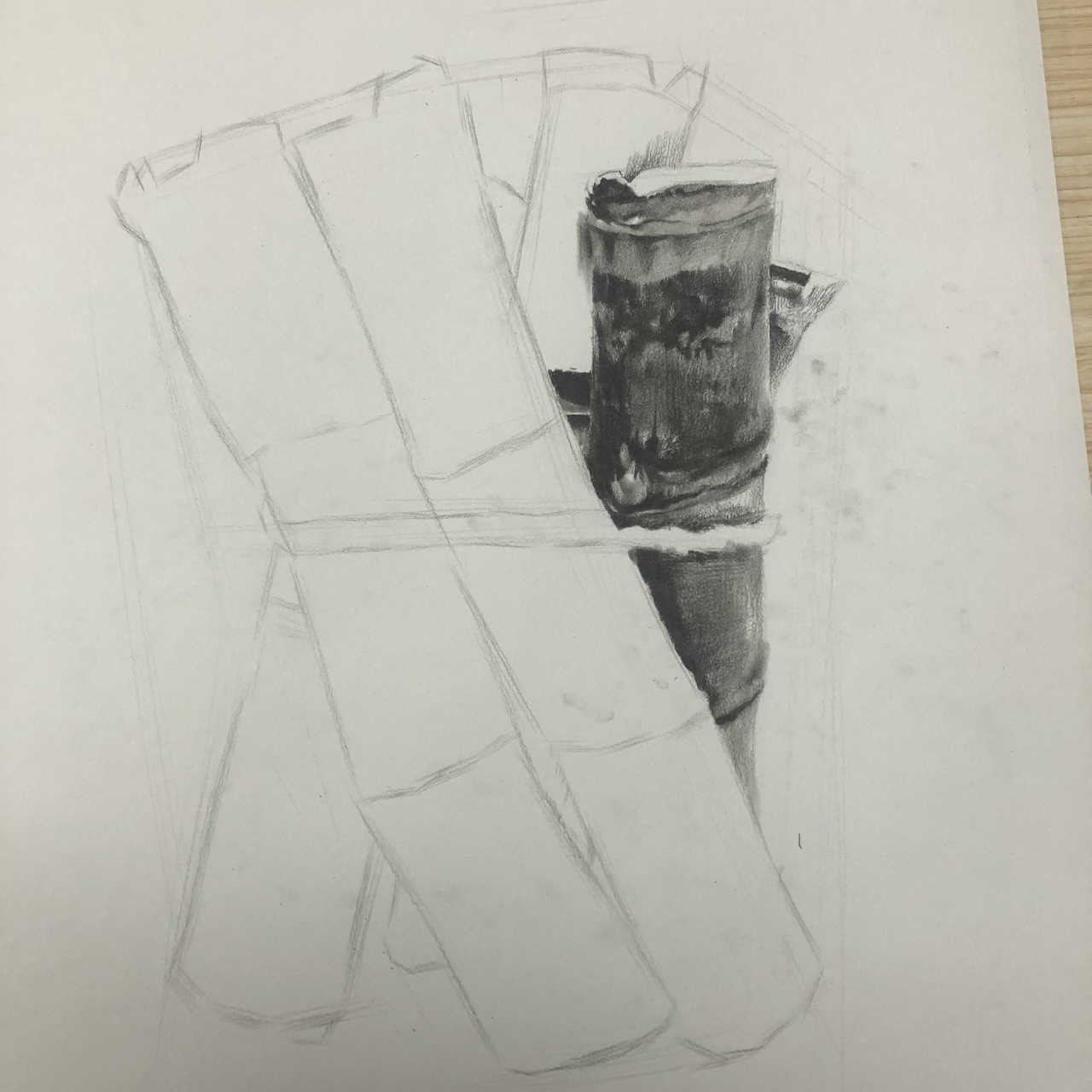 "走过路过看一看,挑一根走吧",素描甘蔗过程分享,画之前把它当成圆柱