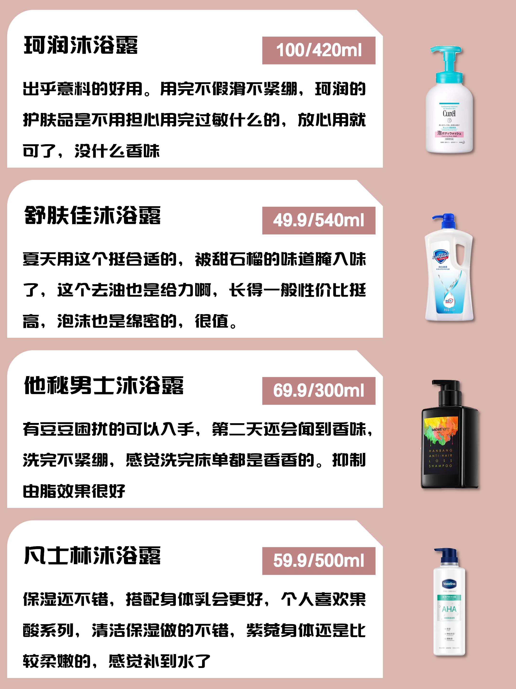 好用的男士沐浴露夏季推荐