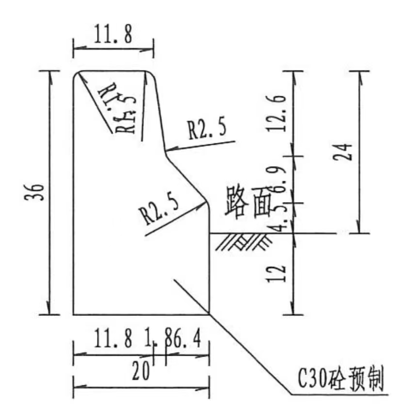 新款中央隔离路沿石模具50×20×36