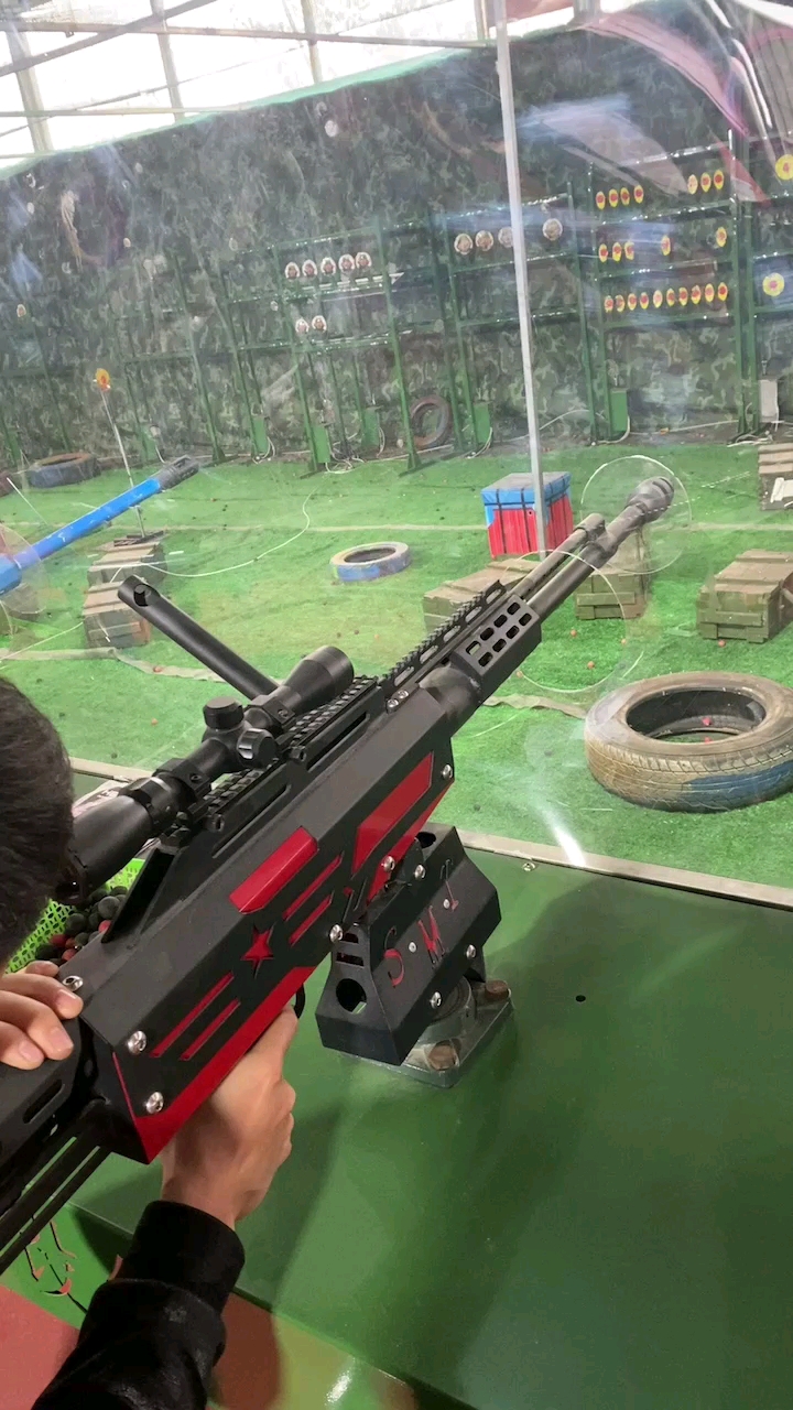 景区游乐气炮枪枪林弹雨打靶设备