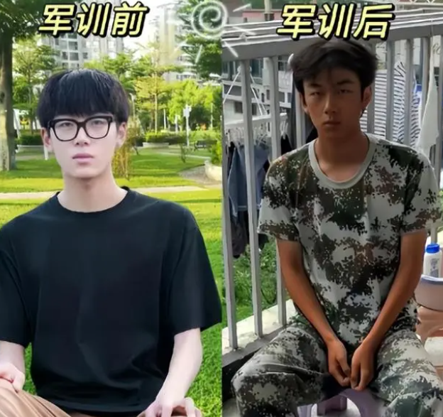 学生军训前后对比图爆火,亲妈见了都不敢认,无数学生放飞自我