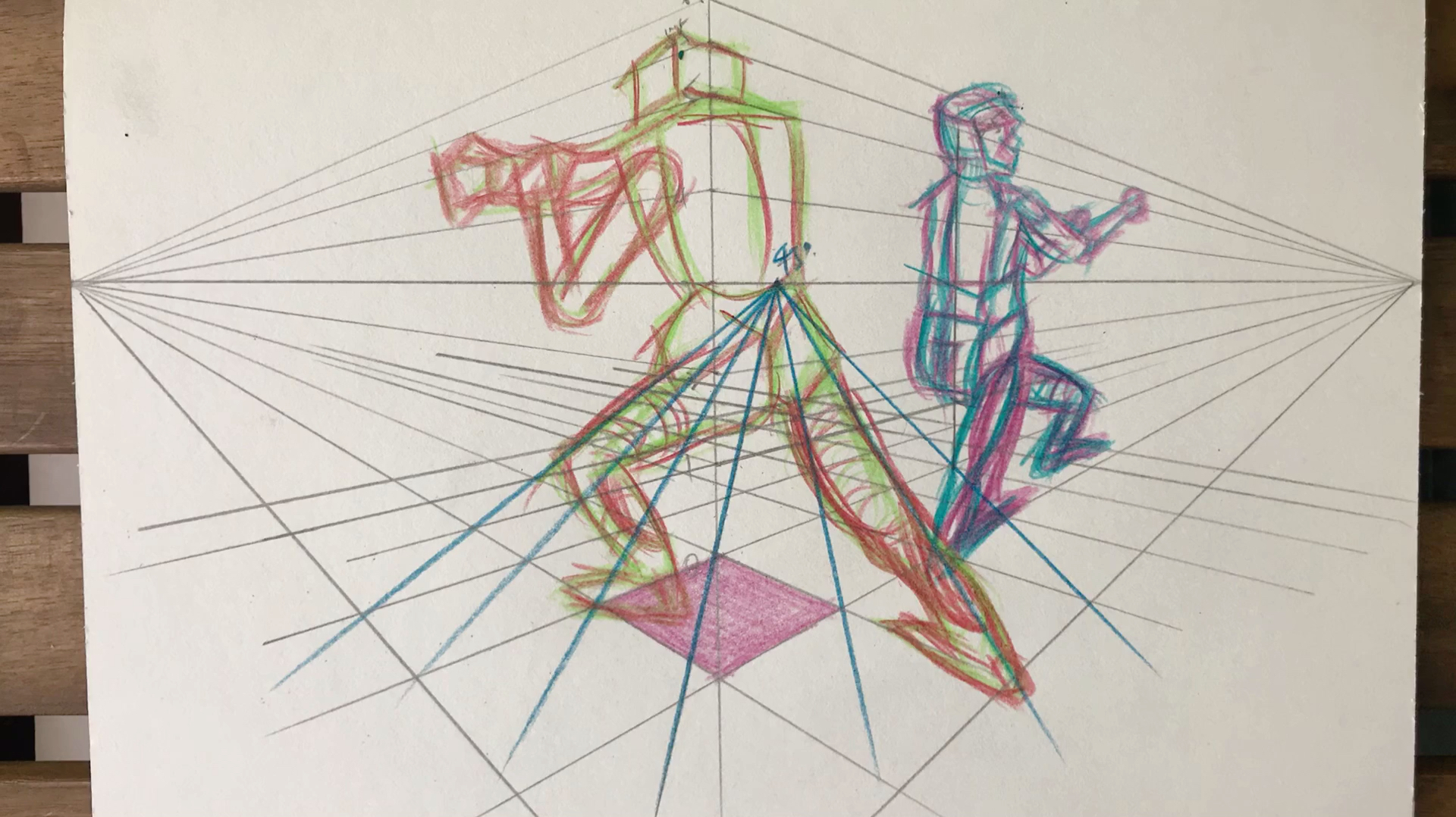 人物动态场景透视结构图 绘画速写素描