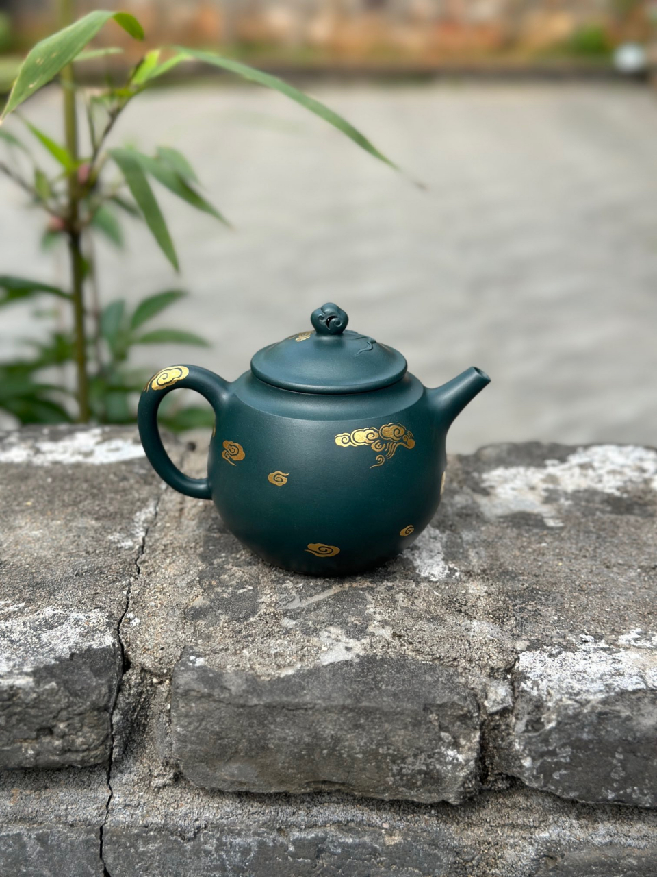 汤宣武【联云】  苏门答腊青 炝金  容量280ml#宜兴紫砂壶# #全手工