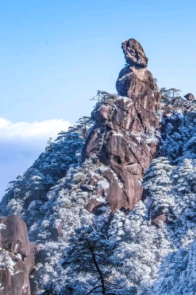 上饶三清山雪景图片