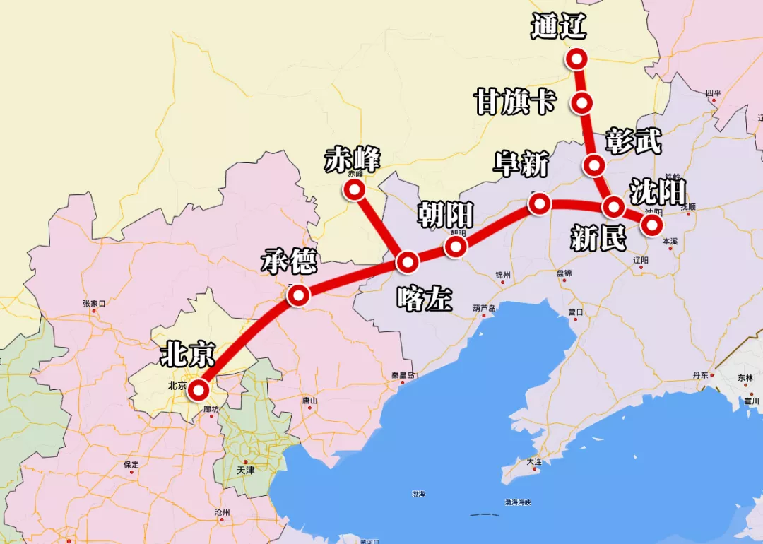 大连到北京高铁线路图图片