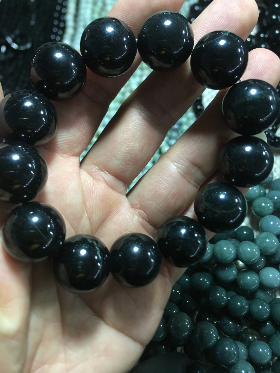 四会天光墟捡漏墨翠手串#古董古玩收藏