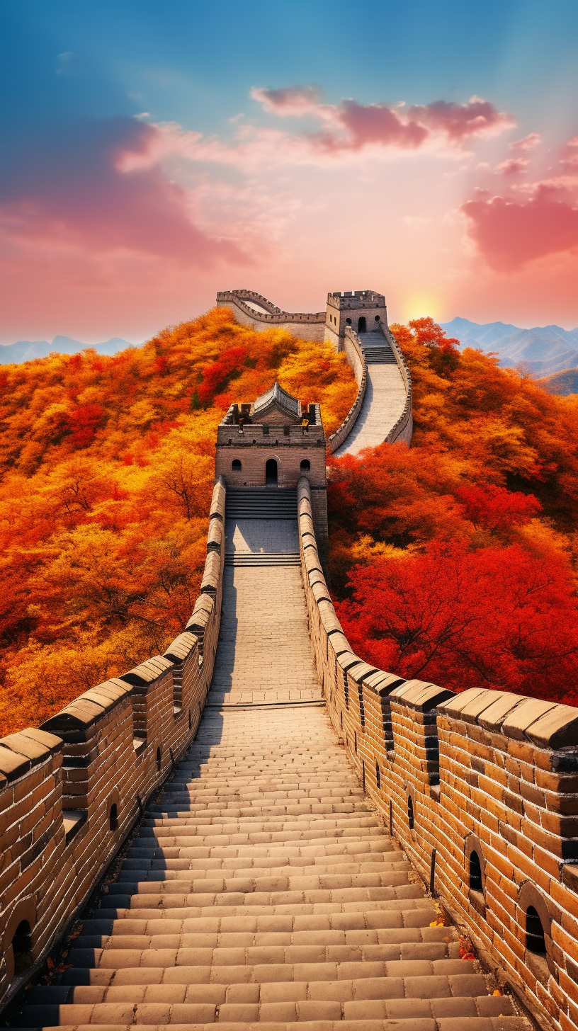 壁纸 | 金秋长城,自然的壮丽华章 金秋时节,长城如一条巨龙蜿蜒绵延