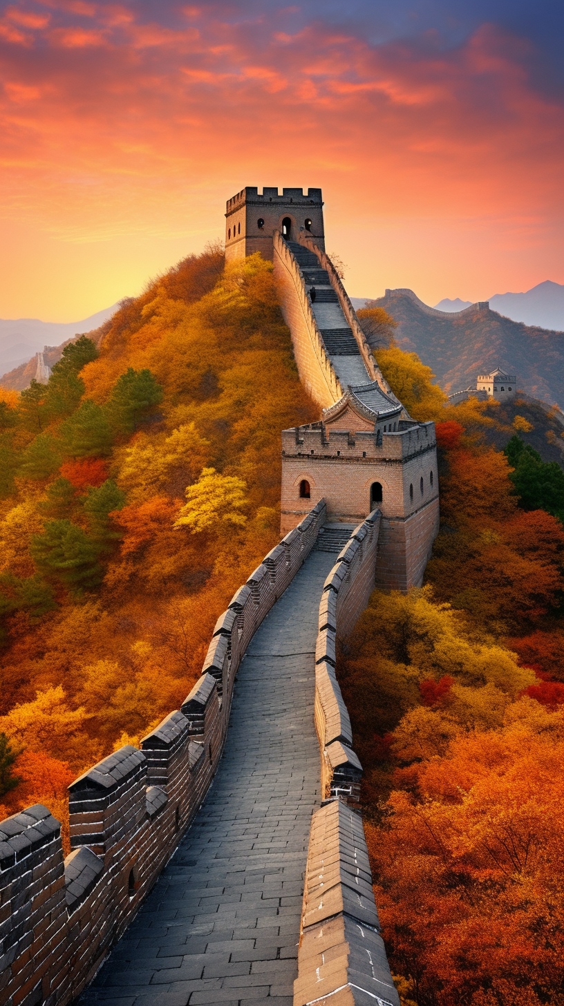壁纸 | 金秋长城,自然的壮丽华章 金秋时节,长城如一条巨龙蜿蜒绵延