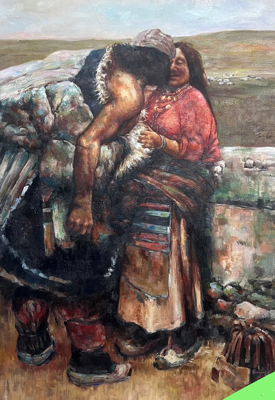 油画～陈丹青西藏行作品～《恋爱》