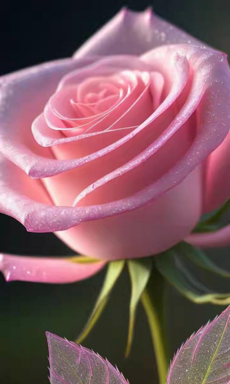 晶莹剔透粉色玫瑰花壁纸 #我的双节攻略