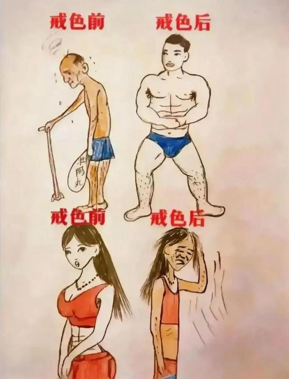 男女戒色前后,区别还挺大的