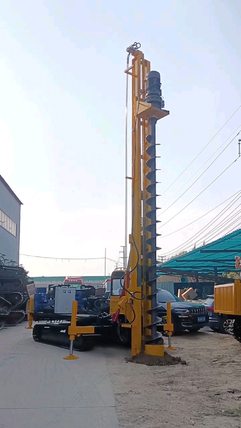 发电机组光伏引孔钻机,小型长螺旋打桩机-度小视