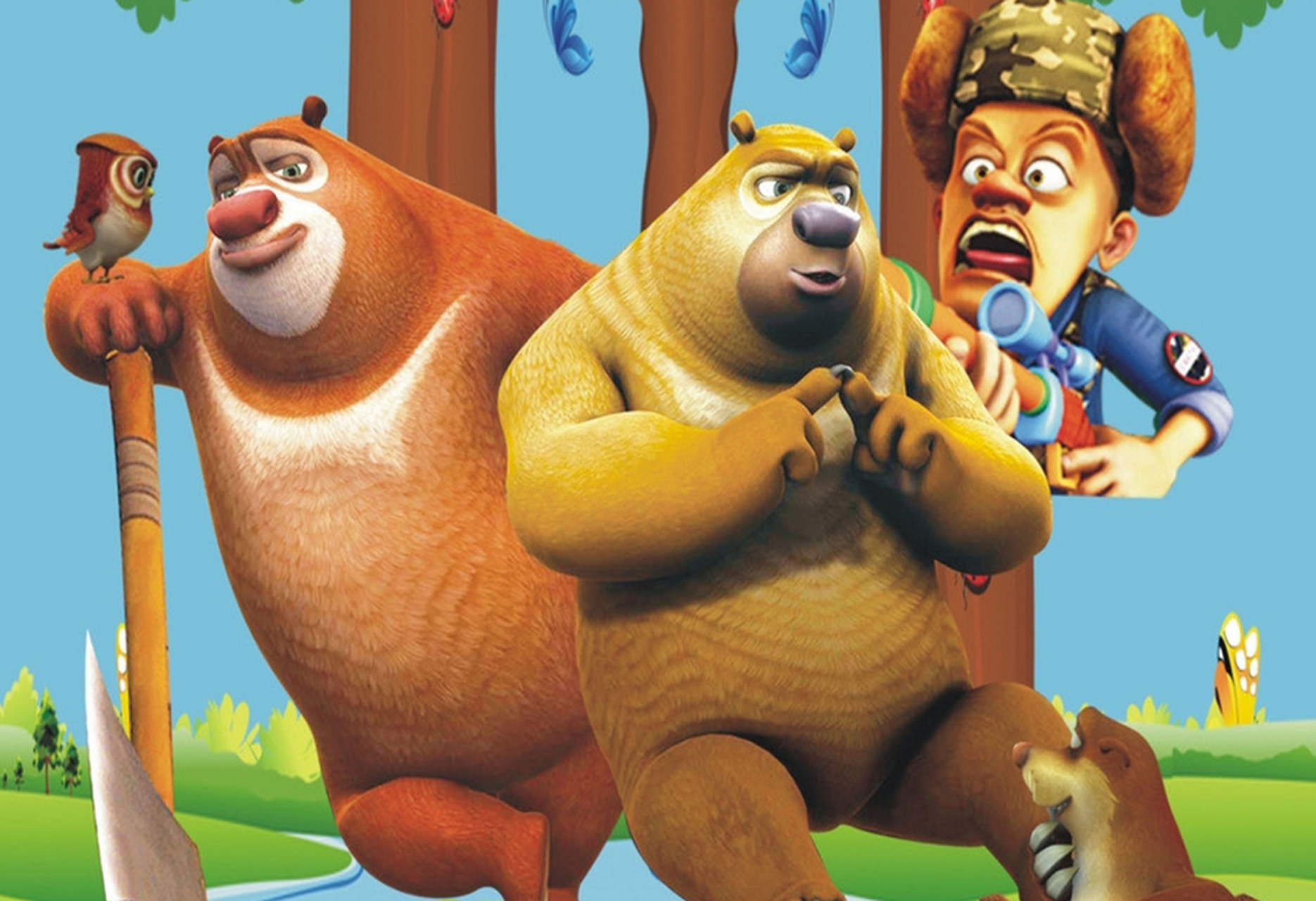 光头强是《熊出没》动画的主要反派角色,曾与熊大熊二为好友,后因生活