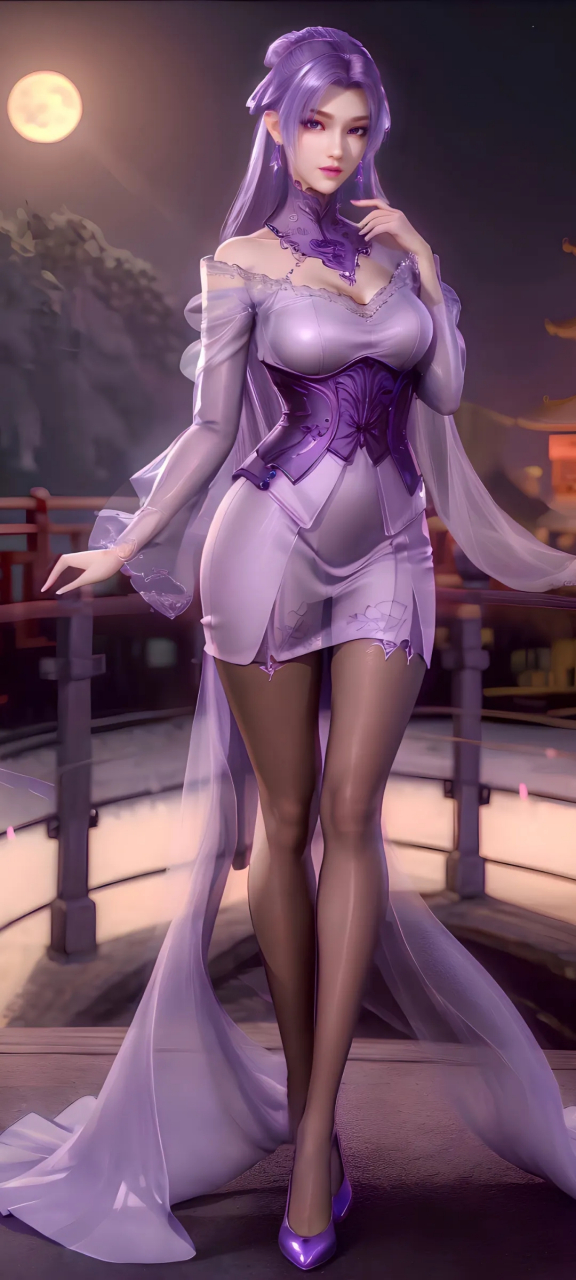 天行九歌:紫女 黑丝 ai 壁纸 紫女,美丽动人
