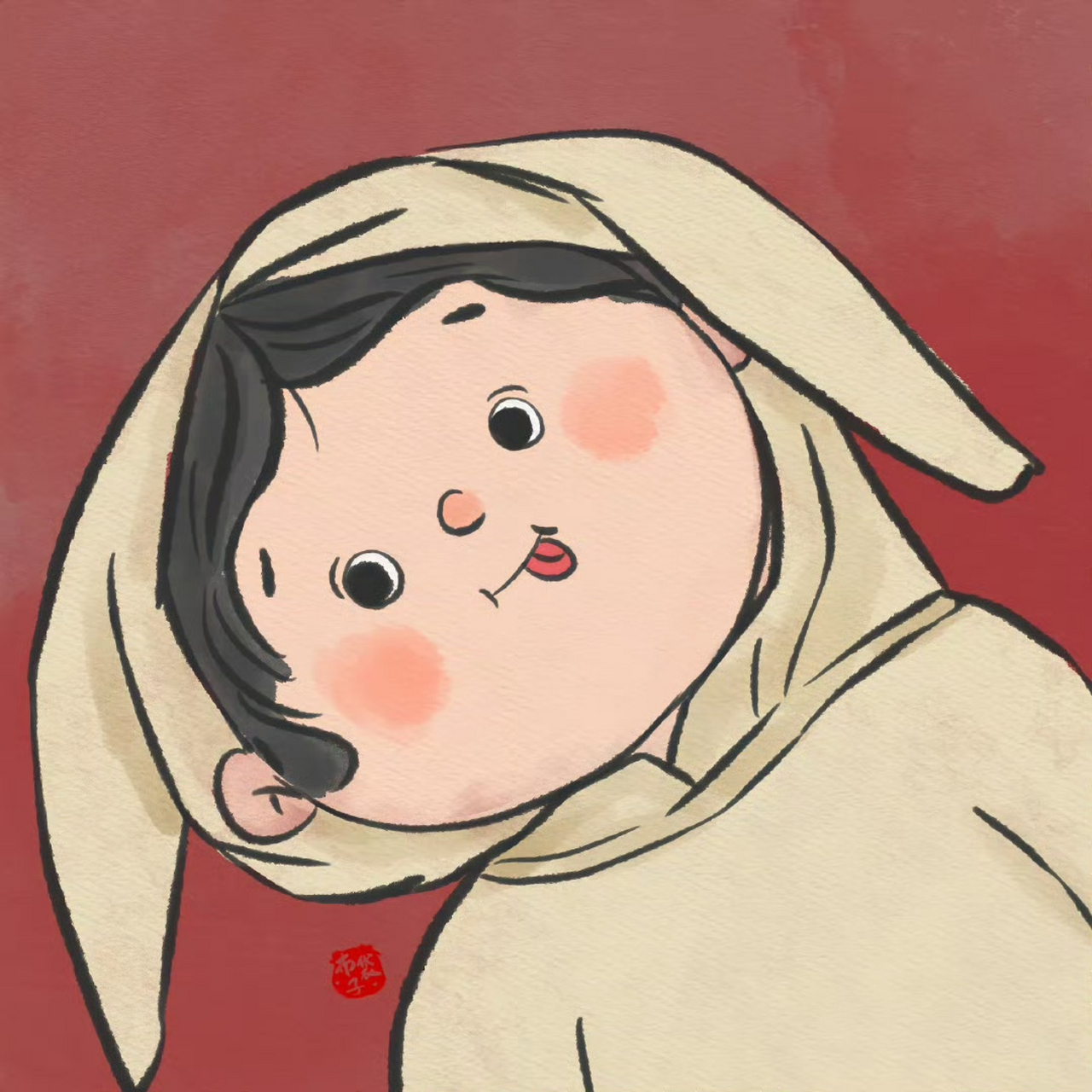 q版大头插画头像 #头像# #插画头像# #头像分享