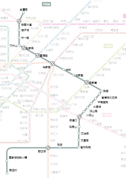 武汉八号线地铁线路图图片