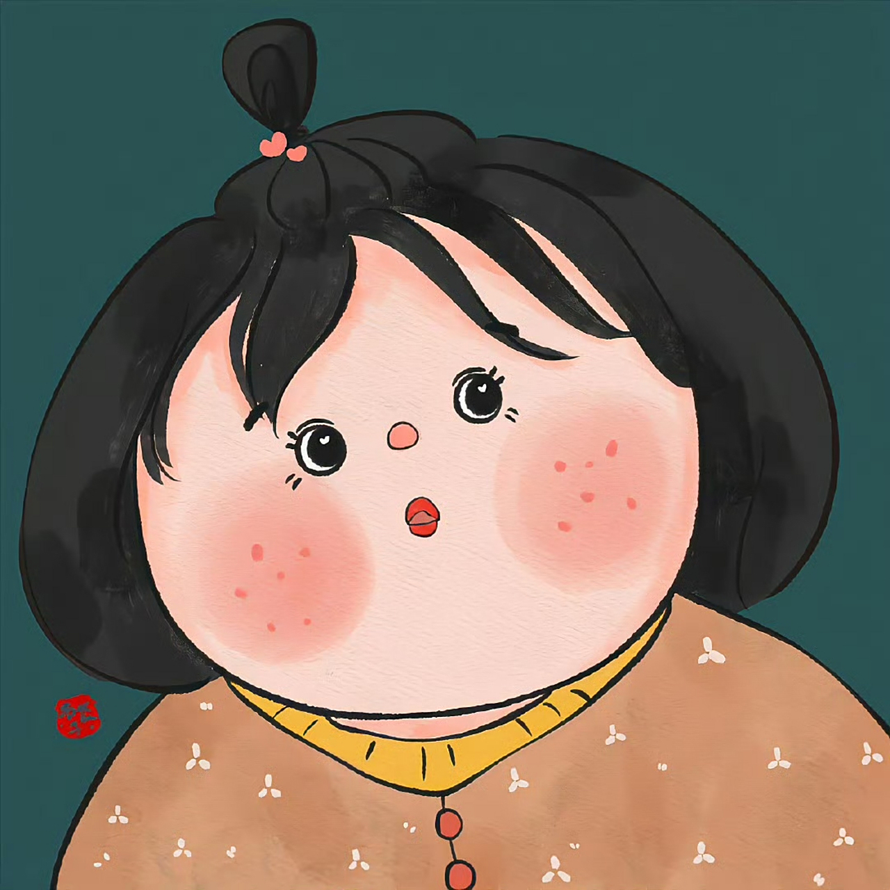 q版大头插画头像 #头像# #插画头像# #头像分享